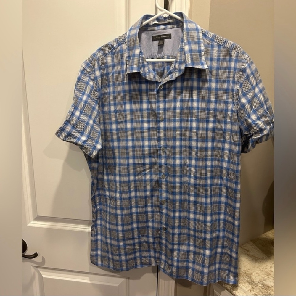 Men’s Banana Republic Short Sleeve Plaid Button up shirt XL